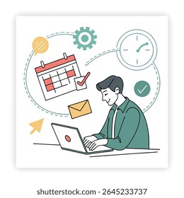 Trabajo remoto e iconos de Doodle independientes
