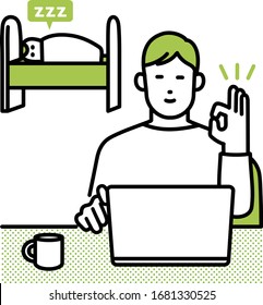 trabajo remoto en casa con niño