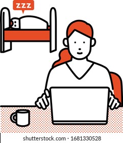 trabajo remoto en casa con niño