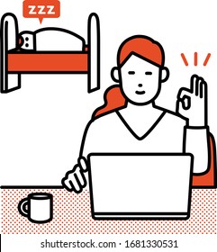 trabajo remoto en casa con niño