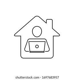 Remote work, work from home icon