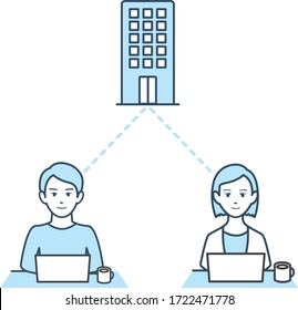 remote work at home icon