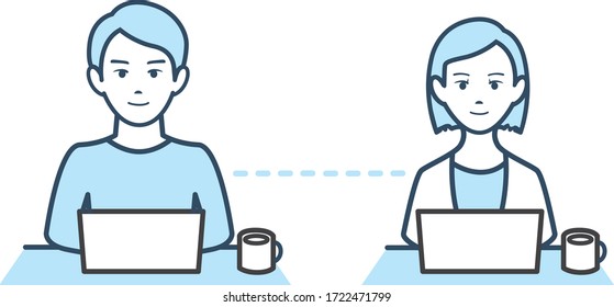 icono de trabajo remoto en casa