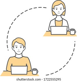 icono de trabajo remoto en casa