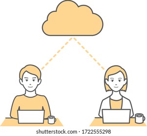 icono de trabajo remoto en casa