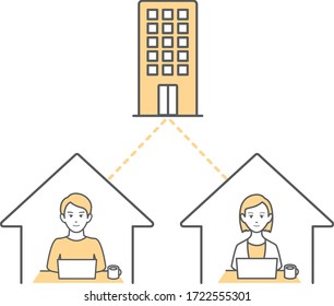 icono de trabajo remoto en casa