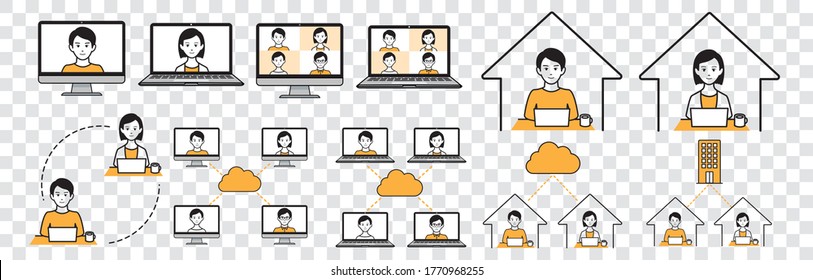 remote work at home icon