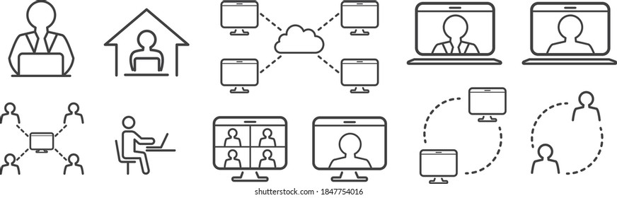 Remote Work At Home Icon