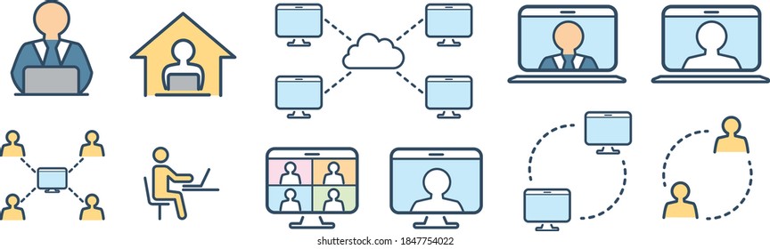 remote work at home icon