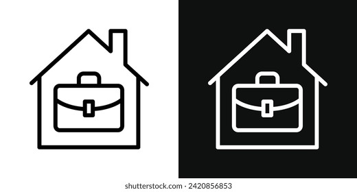 Remote Work from Home Icon Set. Vector illustration