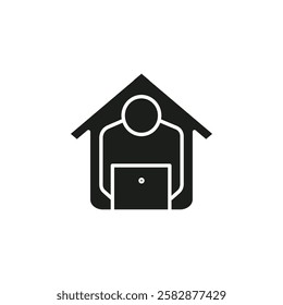 Remote work from home icon Symbol mark in Outline style