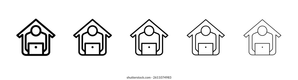 Remote work from home icon Symbol mark in Outline style