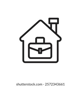 Remote work from home icon Vector flat thin line illustration