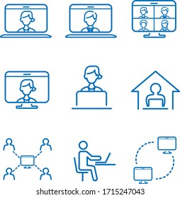 remote work at home icons