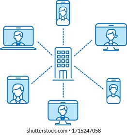 remote work at home icons