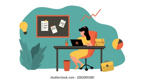 Remote work at home, new trend - Vector illustration