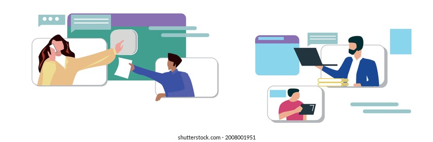Remote work at home, new trend - Vector illustration