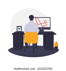 Remote work in home vector illustration design