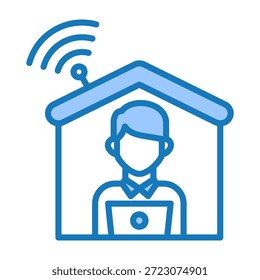 Remote Work Icon Blue Dualtone Design Vektorgrafik