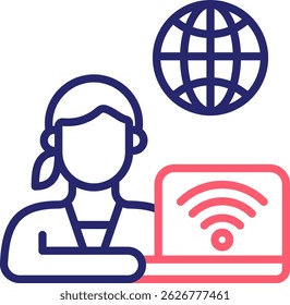 Vektorgrafik des Remote-Arbeitssymbols