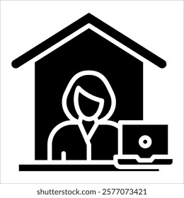 Remote Work Icon Element For Design