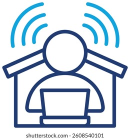 Remote Work Icon Element For Design