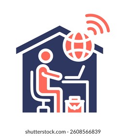 Remote Work Icon Element for Design