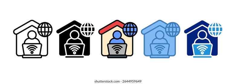 Elemento De Ícone De Trabalho Remoto Para Design