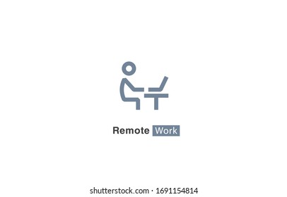 Remote Work Icon. Work From Home Concept