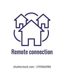 Remote work icon with work from home concept