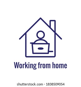 Remote-Arbeitssymbol mit Arbeit vom Home-Konzept