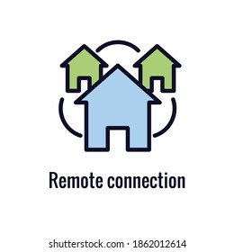 Icono de trabajo remoto con concepto de trabajo desde casa