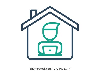 Remote work icon. line icon style. icon related to benefit. business elements vector illustration