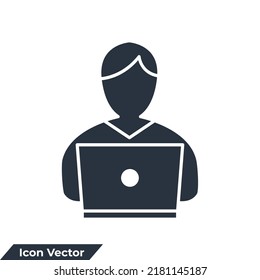 Remote Work icon logo vector illustration. employee symbol template for graphic and web design collection
