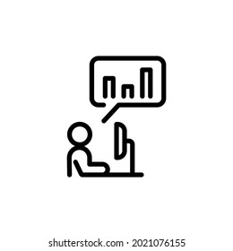 Remote Work. Icon in Outline Style From the Set Icons of Coworking and Workplace or Workspace. Custom Vector Pictogram Editable Stroke.