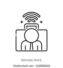Remote Work icon. Outline style icon design isolated on white background