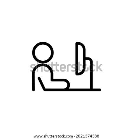 Remote Work. Icon in Outline Style From the Set Icons of Coworking and Workplace or Workspace. Custom Vector Pictogram Editable Stroke.
