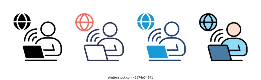 Remote Work Icon Set Multiple Style Collection