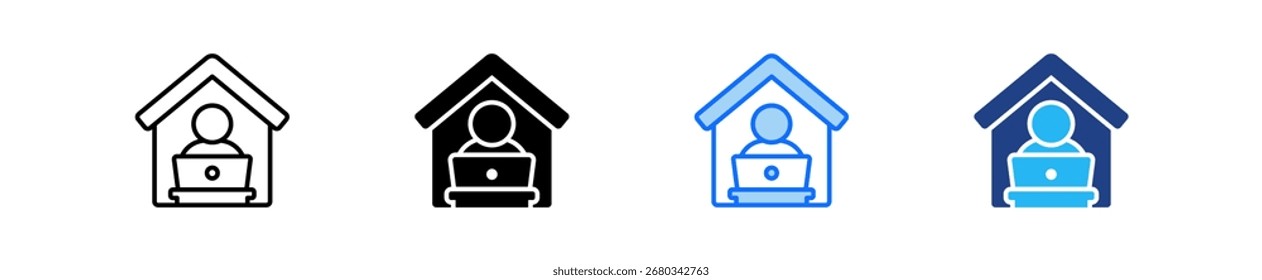 Remote Work Icon Set Multiple Style Collection