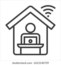 Remote Work Icon Vector Illustration Outline