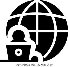 Remote Work Icon Vector: An icon vector that represents remote work often features a computer or a laptop symbol with a person or a desk
