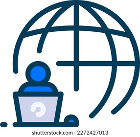 Remote Work Icon Vector: An icon vector that represents remote work often features a computer or a laptop symbol with a person or a desk