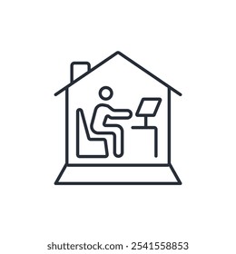 Remote Work icon. vector.Editable stroke.linear style sign for use web design,logo.Symbol illustration.