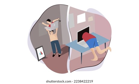 remote work illustration original high quality vector illustration