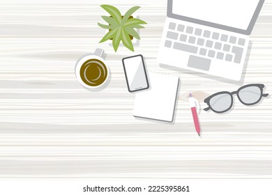 Remote work illustration of working from a room or cafe