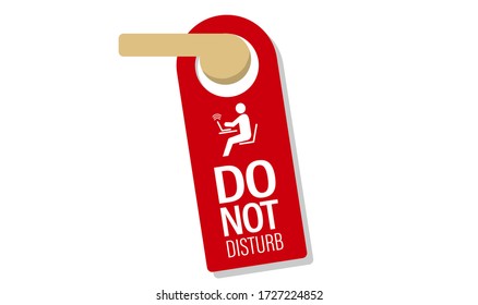 remote work image,like room sign,concentrate on work,vector illustration,white isolated