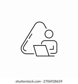 Vector de la señal del icono del ordenador portátil del trabajo remoto