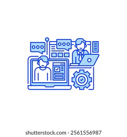 Remote Work Line Icon. linear style sign for mobile concept and web design. Outline vector icon.