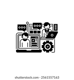 Remote Work Line Icon. linear style sign for mobile concept and web design. Outline vector icon.