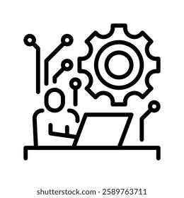 Remote Work line icon. Universal creative premium symbol. Vector sign icon logo template. Vector illustration